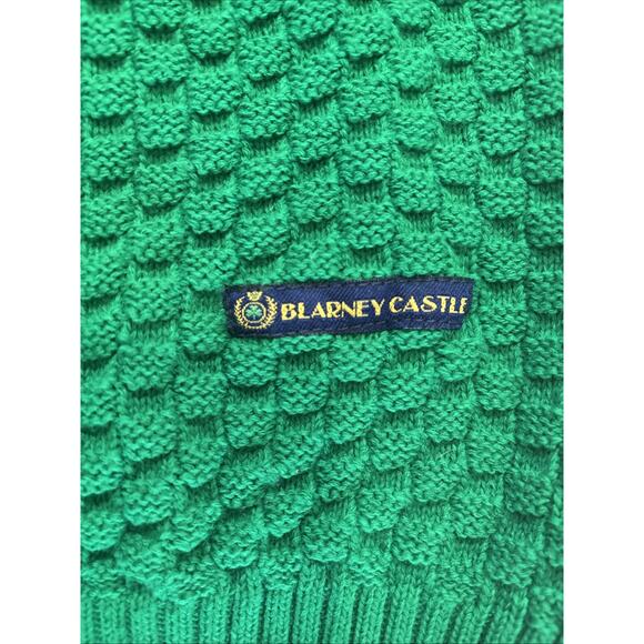 Blarney Castle Designs Sweater Vest Green Knit Ireland Logo Men's Large - Picture 6 of 8